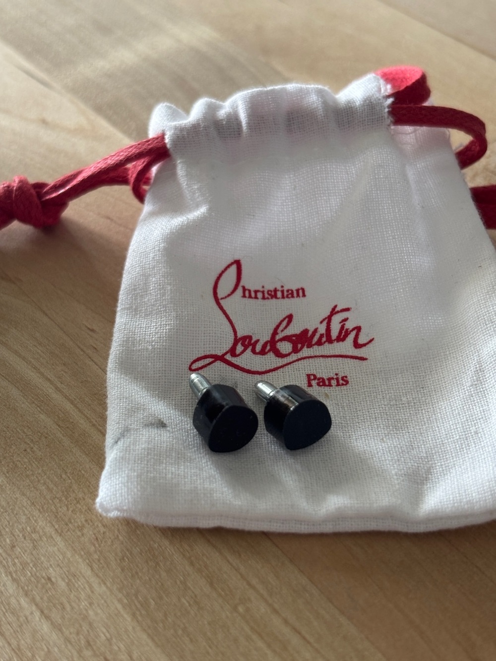 Christian Louboutin Black Replacement Heel Tips with Storage Bag Shoes Heels